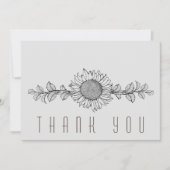 シンプルひまわり葬式 サンキューカード (正面)