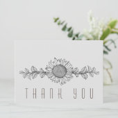 シンプルひまわり葬式 サンキューカード (スタンド正面)