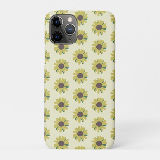 シンプルひまわり ブラウン グリーン イエロー 花柄 Case-Mate iPhoneケース (裏)