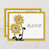 シンプルひまわりRSVPカード 出欠カード (正面/裏面)