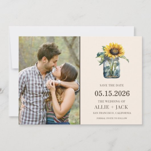 シンプルひま素朴結婚り写真 セーブザデート (正面)