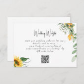 シンプルひま結婚わりQRコードウェブサイトRSVPカード 出欠カード (正面/裏面)