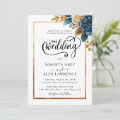 シンプルひま結婚フラワー 招待状 (スタンド正面)