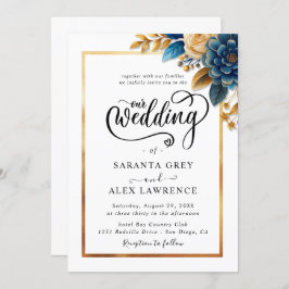 シンプルひま結婚フラワー 招待状