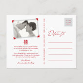 シンプルぶら下がった習提灯中国の結婚火 案内ポストカード (裏面)