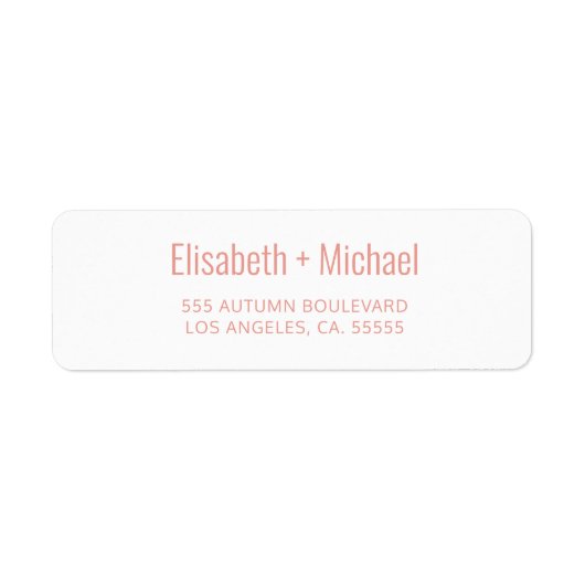 シンプルほこりっぽいオ結婚レンジ差出人住所 ラベル (正面)