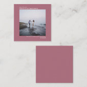 シンプルほこりっぽいバラ結婚式の日付を保存フォトミニ ノートカード (正面/裏面)