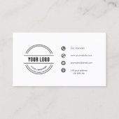 シンプルほこりっぽいブルーヘアメイクアップフォトロゴqrコードb 名刺 (裏面)