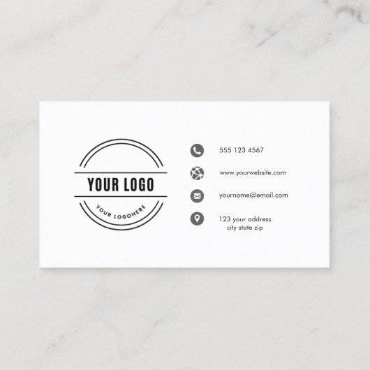 シンプルほこりっぽいブルーヘアメイクアップフォトロゴqrコードb 名刺 (裏面)