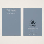 シンプルほこりっぽいブルーミニマルジュエリーイヤリング表示 (正面&裏面)