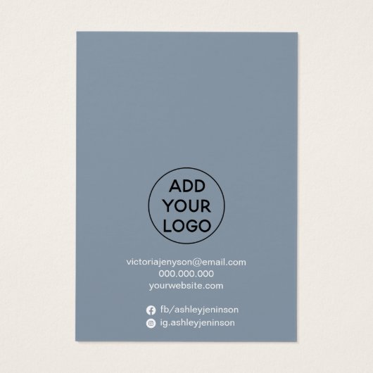 シンプルほこりっぽいブルーミニマルジュエリーイヤリング表示 (裏面)