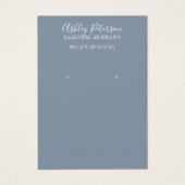 シンプルほこりっぽいブルーミニマルジュエリーイヤリング表示 (正面)