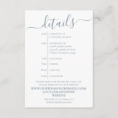 シンプルほこりっぽい青い書道詳細のタイムラインくもの巣 エンクロージャーカード (正面)