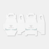 シンプルほこりっぽい青い水の色の結婚葉のケーキ フェイバーボックス (折り畳みなし)