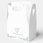 シンプルほこりっぽい青い水の色の結婚葉のケーキ フェイバーボックス (オープン)