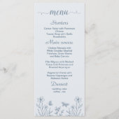 シンプルほこりっぽい青フローラ結婚ズ メニュー (正面)