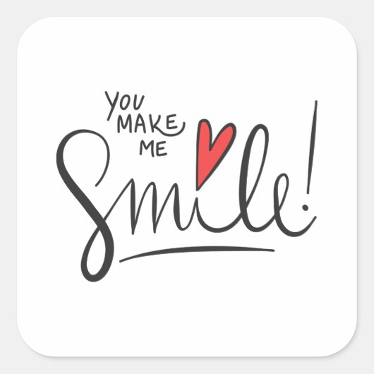 シンプルまだかわいらし私にスマイルシールを作る スクエアシール (正面)