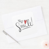 シンプルまだかわいらし私にスマイルシールを作る スクエアシール (封筒)