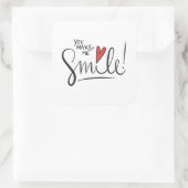 シンプルまだかわいらし私にスマイルシールを作る スクエアシール (バッグ)