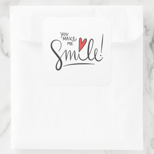 シンプルまだかわいらし私にスマイルシールを作る スクエアシール (バッグ)