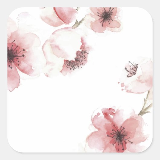 シンプルまだエレガントさくらんぼ |ステッカー スクエアシール (正面)