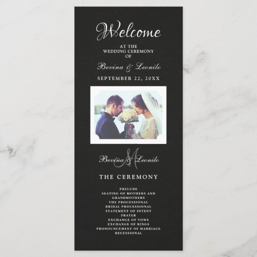 シンプルまだエレガント：ブラックリネンとモノグラム プログラム (正面)