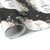 シンプルも可愛い赤ちゃんシャワーブラックグリッター ラッピングペーパー (ロールコーナー)