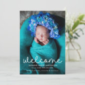 シンプルようこそ写真誕生 案内状 (スタンド正面)