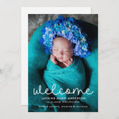 シンプルようこそ写真誕生 案内状 (正面/裏面)