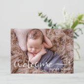 シンプルようこそ写真誕生 案内状 (スタンド正面)