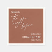 シンプルようこそ前夜にテラコッタ スタンダードカクテルナプキン (正面)