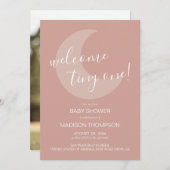 シンプルようこそ小さな1テラコッタベビーシャワー 招待状 (正面/裏面)