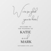 シンプルようこそ我々のサイン結婚バナーデカール ウィンドウサイン (シート)