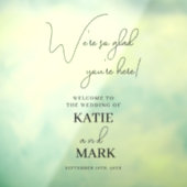 シンプルようこそ我々のサイン結婚バナーデカール ウィンドウサイン (シート3)