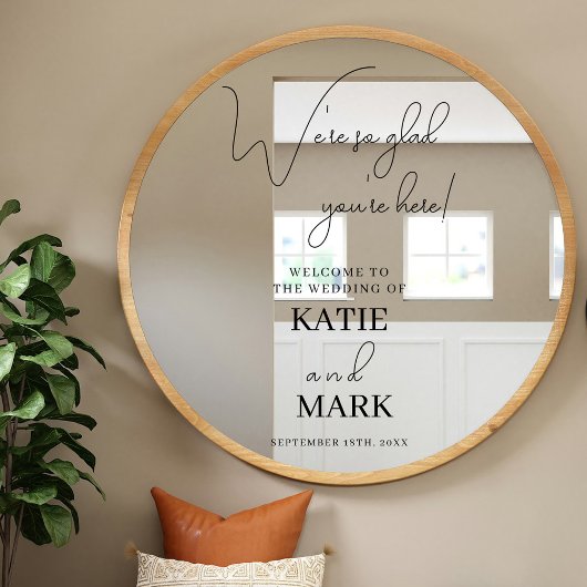 シンプルようこそ我々のサイン結婚バナーデカール ウィンドウサイン