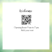 シンプルようこそ開くウェルカムバーコードQR追加の名前 ウィンドウサイン (シート3)
