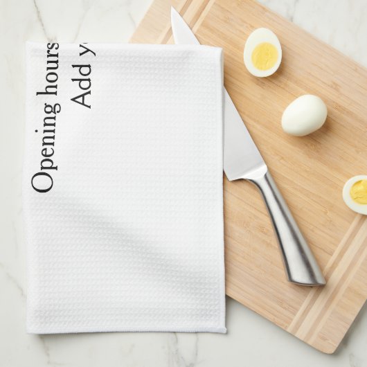 シンプルようこそ開くウェルカムバーコードQR追加の名前 キッチンタオル (四つ折り)