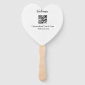 シンプルようこそ開くウェルカムバーコードQR追加の名前 ハンドファン (裏面)