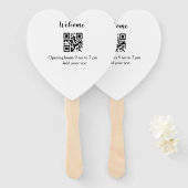 シンプルようこそ開くウェルカムバーコードQR追加の名前 ハンドファン (正面&裏面)