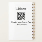 シンプルようこそ開くウェルカムバーコードQR追加の名前 プランナー手帳 (裏面)
