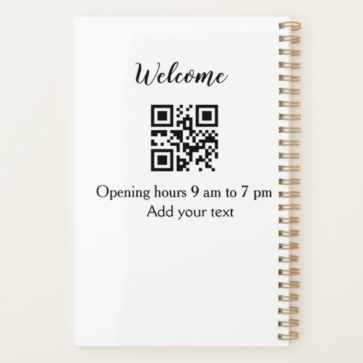 シンプルようこそ開くウェルカムバーコードQR追加の名前 プランナー手帳 (裏面)