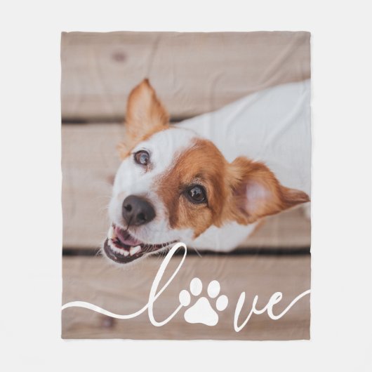 シンプルよくはしゃぐモダンポーシエレガントックPet写真 フリースブランケット (正面)