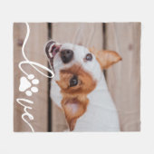 シンプルよくはしゃぐモダンポーシエレガントックPet写真 フリースブランケット (正面(横))