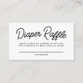 シンプルよくはしゃぐ赤ちゃんシャワーおむつラッフル エンクロージャーカード (正面)