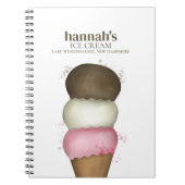 シンプルアイスクリームショップカスタムビジネス ノートブック (正面)