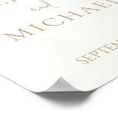 シンプルアイボリーとタンモダンの結婚歓迎サイン ポスター (角)