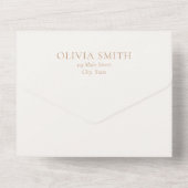 シンプルアイボリーとタンモダン結婚ズ オールインワン招待状 (裏面)