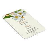 シンプルアイボリーの白い野生のバラモダン結婚の マグネット (右側)