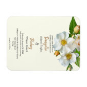 シンプルアイボリーの白い野生のバラモダン結婚の マグネット (横)