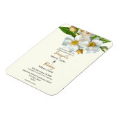 シンプルアイボリーの白い野生のバラモダン結婚の マグネット (左側)